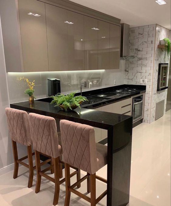 cozinha em L com bancada